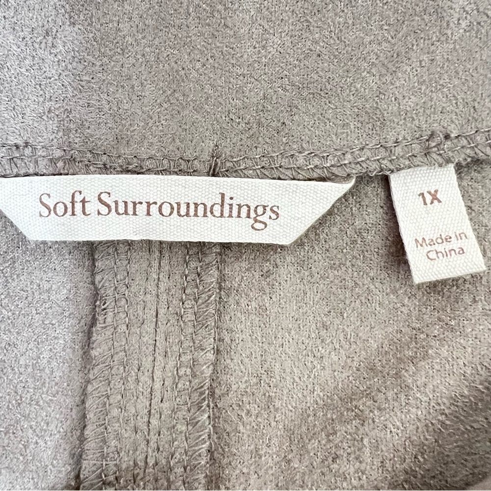Soft Surroundings Lizzy Faux Suede Tunic Top Gray 1X - Picture 9 of 10